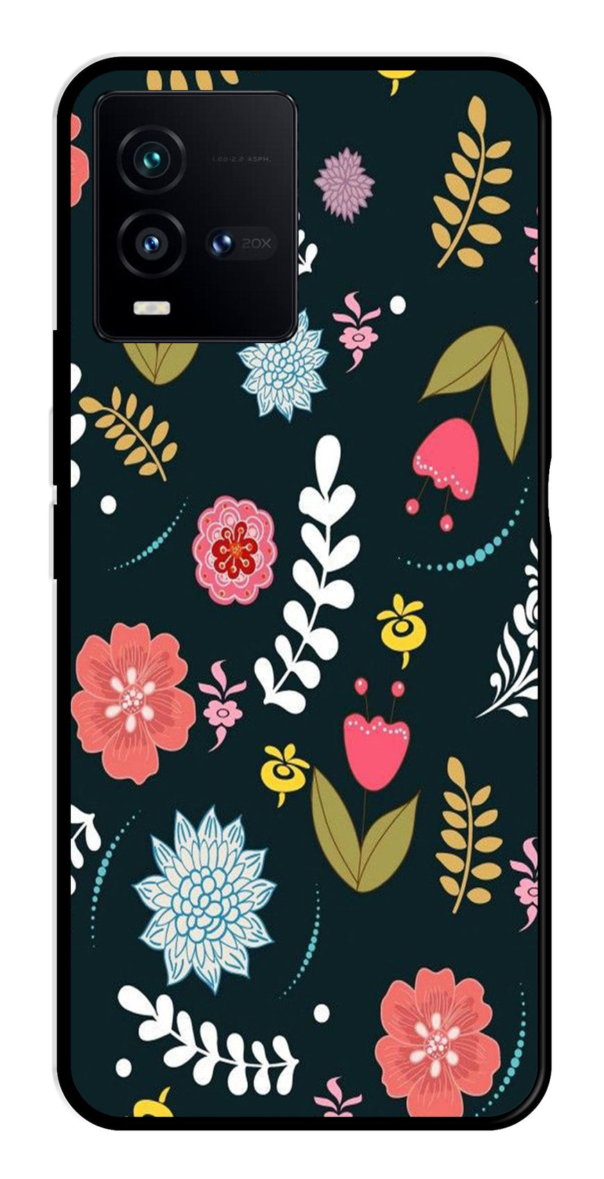 Floral Pattern2 Metal Mobile Case for Vivo iQOO 9T 5G   (Design No -12)