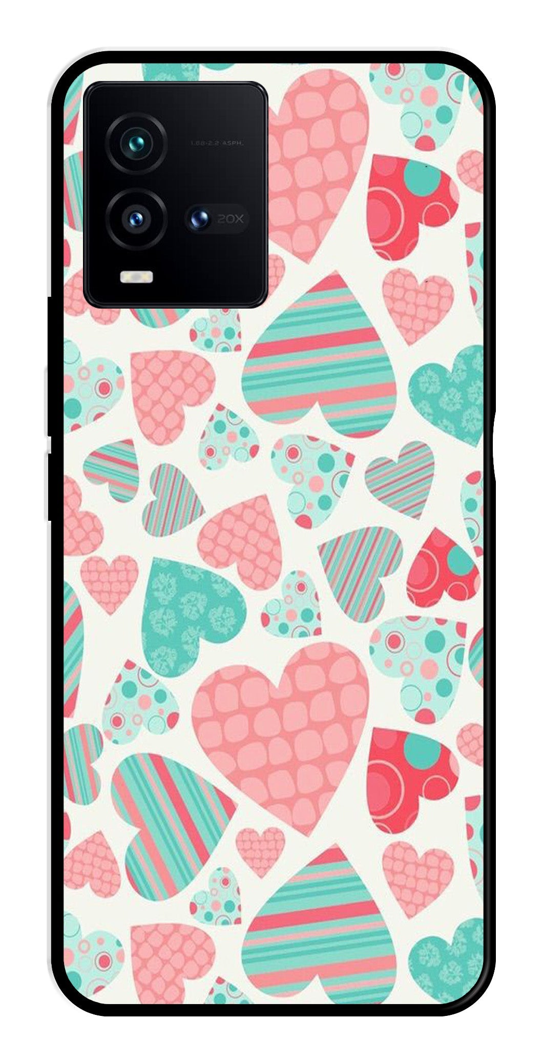 Hearts Pattern Metal Mobile Case for Vivo iQOO 9T 5G   (Design No -22)