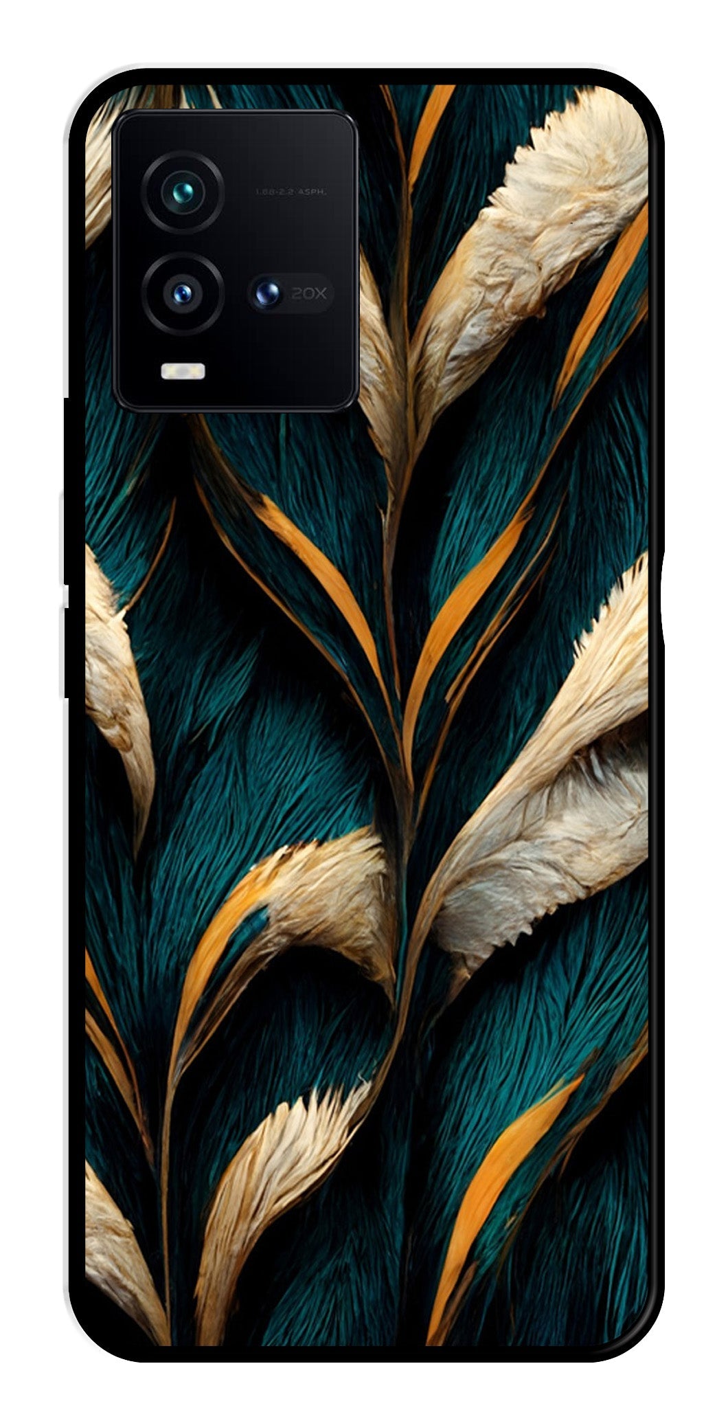 Feathers Metal Mobile Case for Vivo iQOO 9T 5G   (Design No -30)