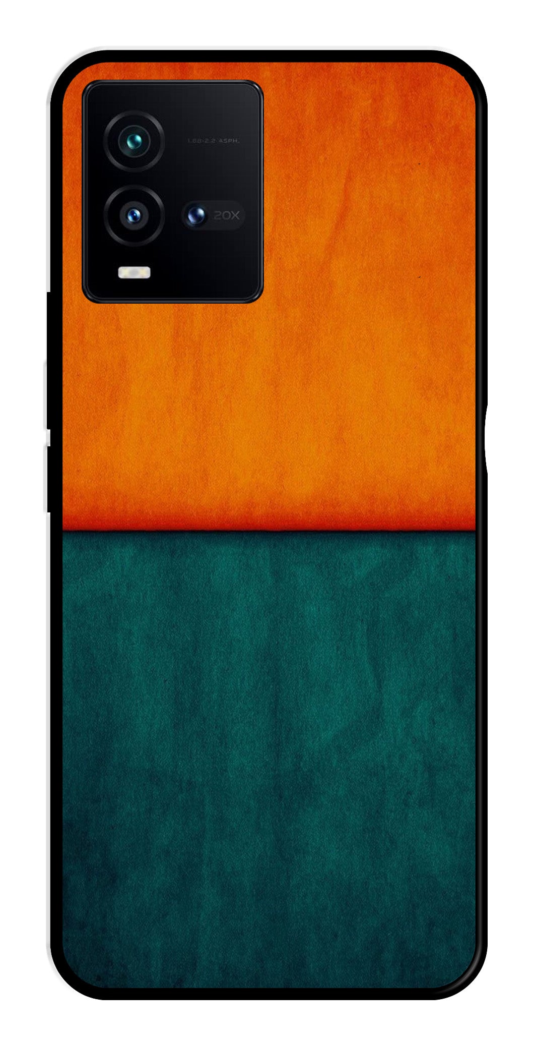 Orange Green Pattern Metal Mobile Case for Vivo iQOO 9T 5G   (Design No -45)