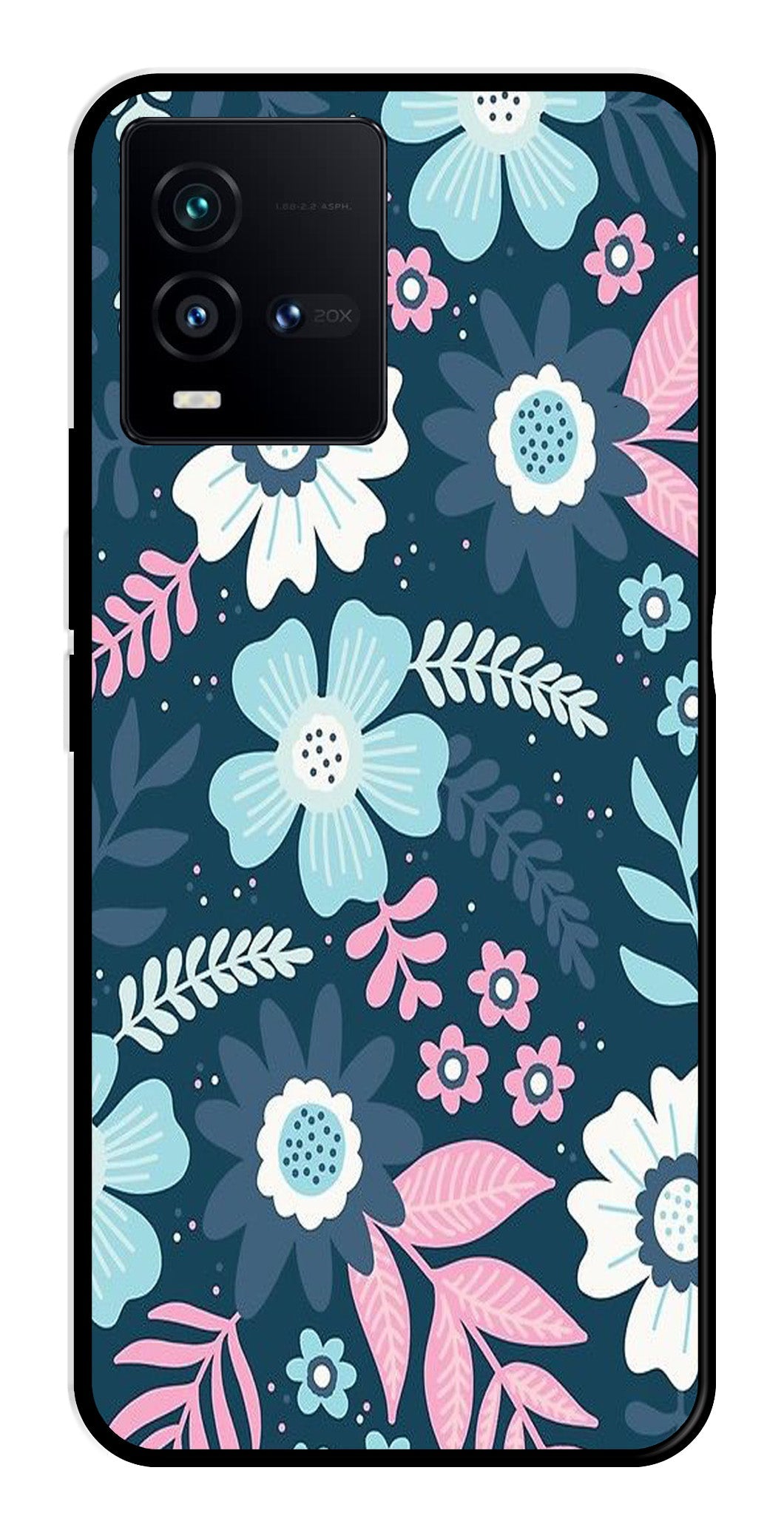 Flower Leaves Design Metal Mobile Case for Vivo iQOO 9T 5G   (Design No -50)