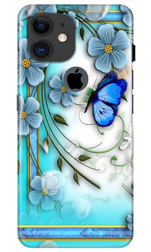 Blue Butterfly Mobile Back Case for iPhone 11 Logo Cut (Design - 21)