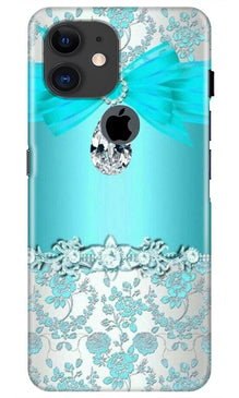 Shinny Blue Background Mobile Back Case for iPhone 11 Logo Cut (Design - 32)