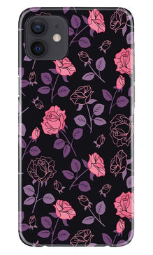 Rose Black Background Mobile Back Case for iPhone 12 Mini (Design - 27)