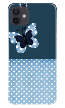White dots Butterfly Mobile Back Case for iPhone 12 (Design - 31)