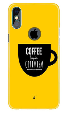 Coffee Optimism Mobile Back Case for iPhone X logo cut (Design - 353)