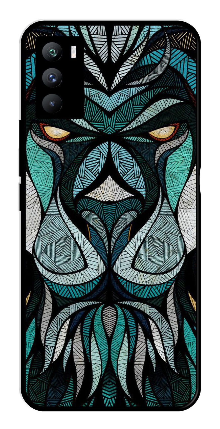 Lion Pattern Metal Mobile Case for iQOO 9 SE 5G   (Design No -40)