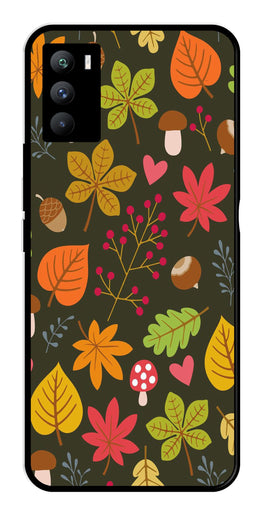 Leaves Design Metal Mobile Case for iQOO 9 SE 5G   (Design No -51)