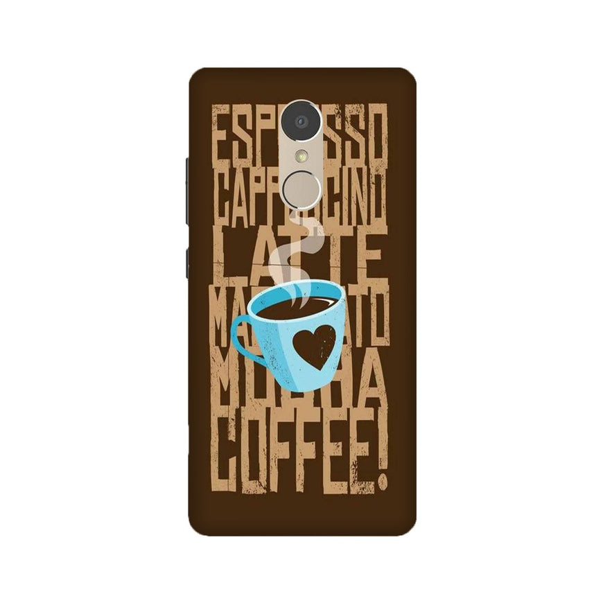 Love Coffee Mobile Back Case for Lenovo K6 / K6 Power (Design - 351)