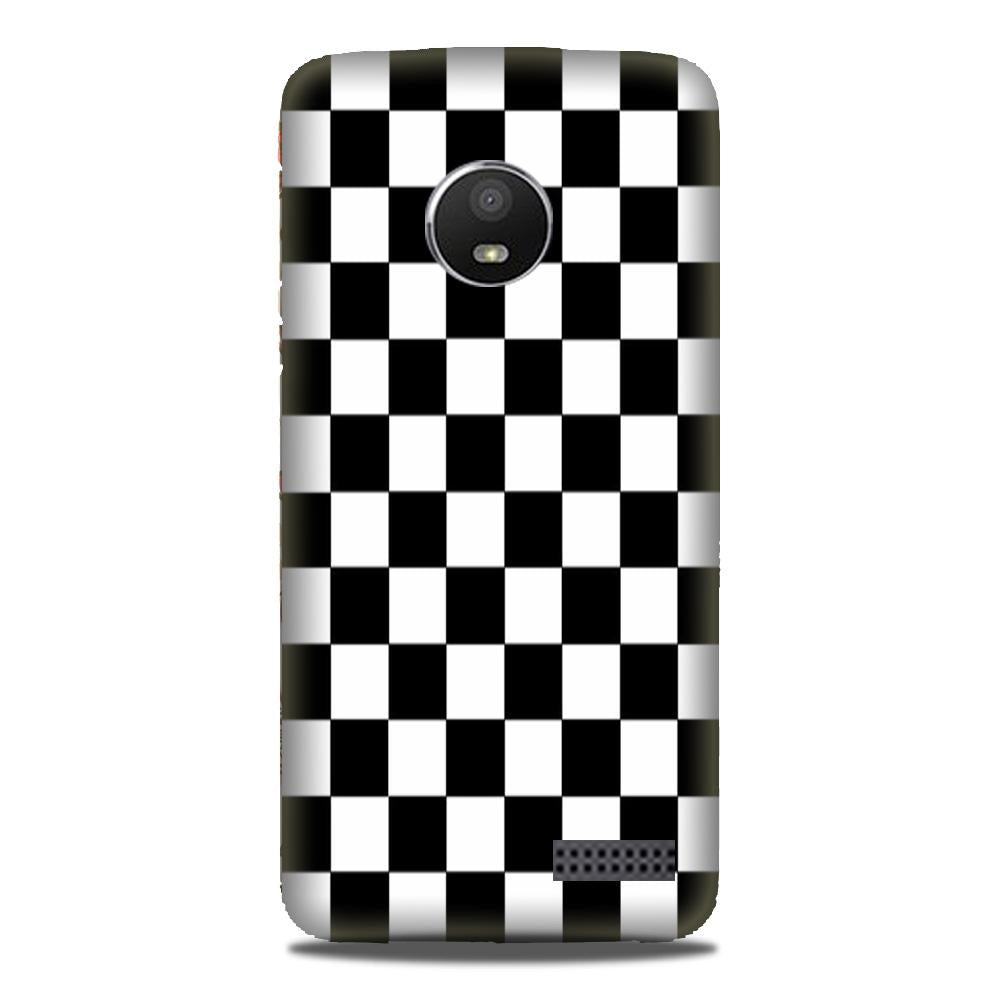 Black White Boxes Mobile Back Case for Moto E4 (Design - 372)