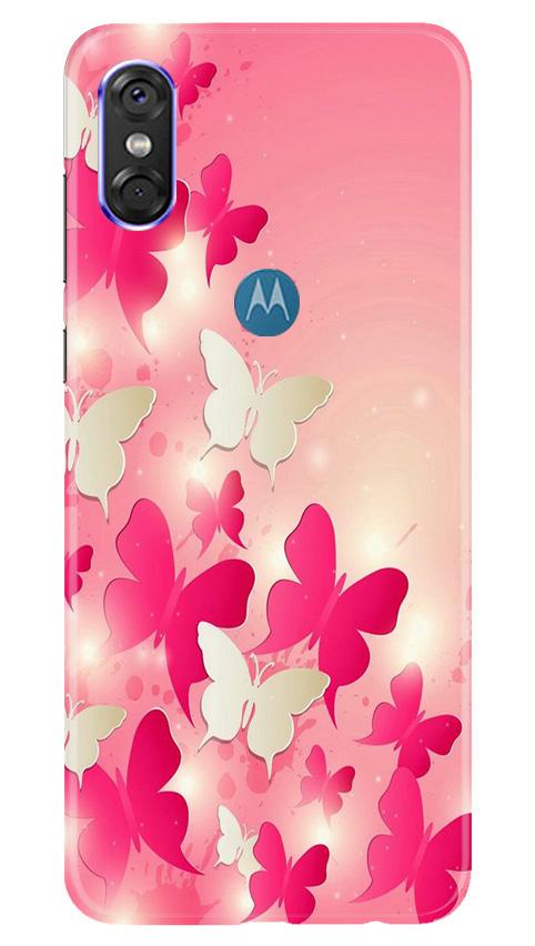 White Pick Butterflies Case for Moto P30 Play