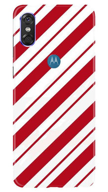 Red White Mobile Back Case for Moto P30 Play (Design - 44)