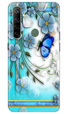 Blue Butterfly Mobile Back Case for Realme Narzo 10 (Design - 21)