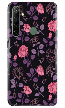 Rose Black Background Mobile Back Case for Realme Narzo 10 (Design - 27)