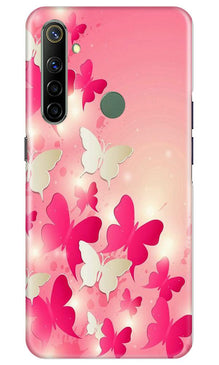 White Pick Butterflies Mobile Back Case for Realme Narzo 10 (Design - 28)