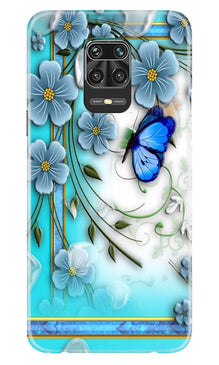 Blue Butterfly Mobile Back Case for Xiaomi Redmi Note 9 Pro (Design - 21)