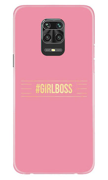 Girl Boss Pink Mobile Back Case for Xiaomi Redmi Note 9 Pro Max (Design - 263)