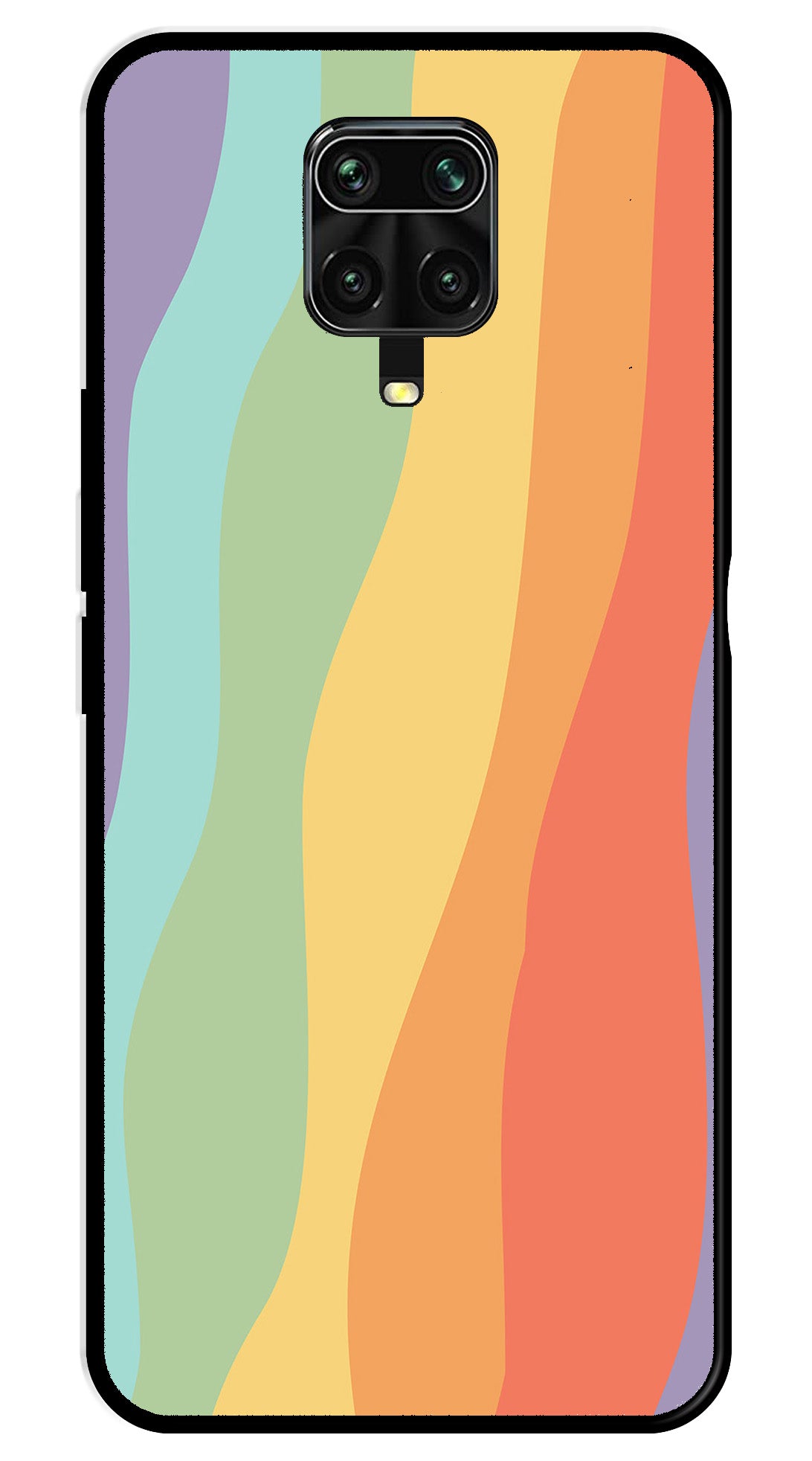 Muted Rainbow Metal Mobile Case for Redmi Note 9 Pro Max   (Design No -02)