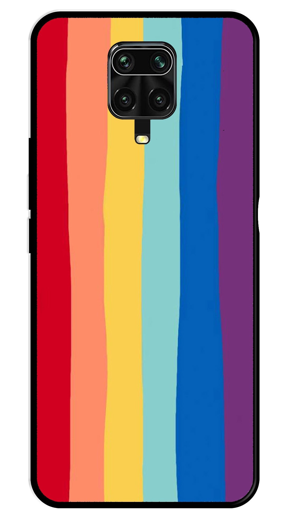 Rainbow MultiColor Metal Mobile Case for Redmi Note 9 Pro Max   (Design No -03)