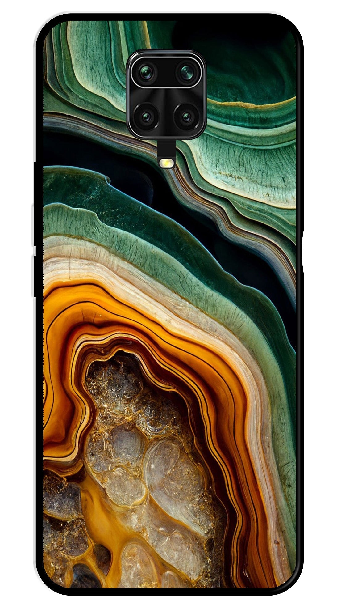 Marble Design Metal Mobile Case for Redmi Note 9 Pro Max   (Design No -28)