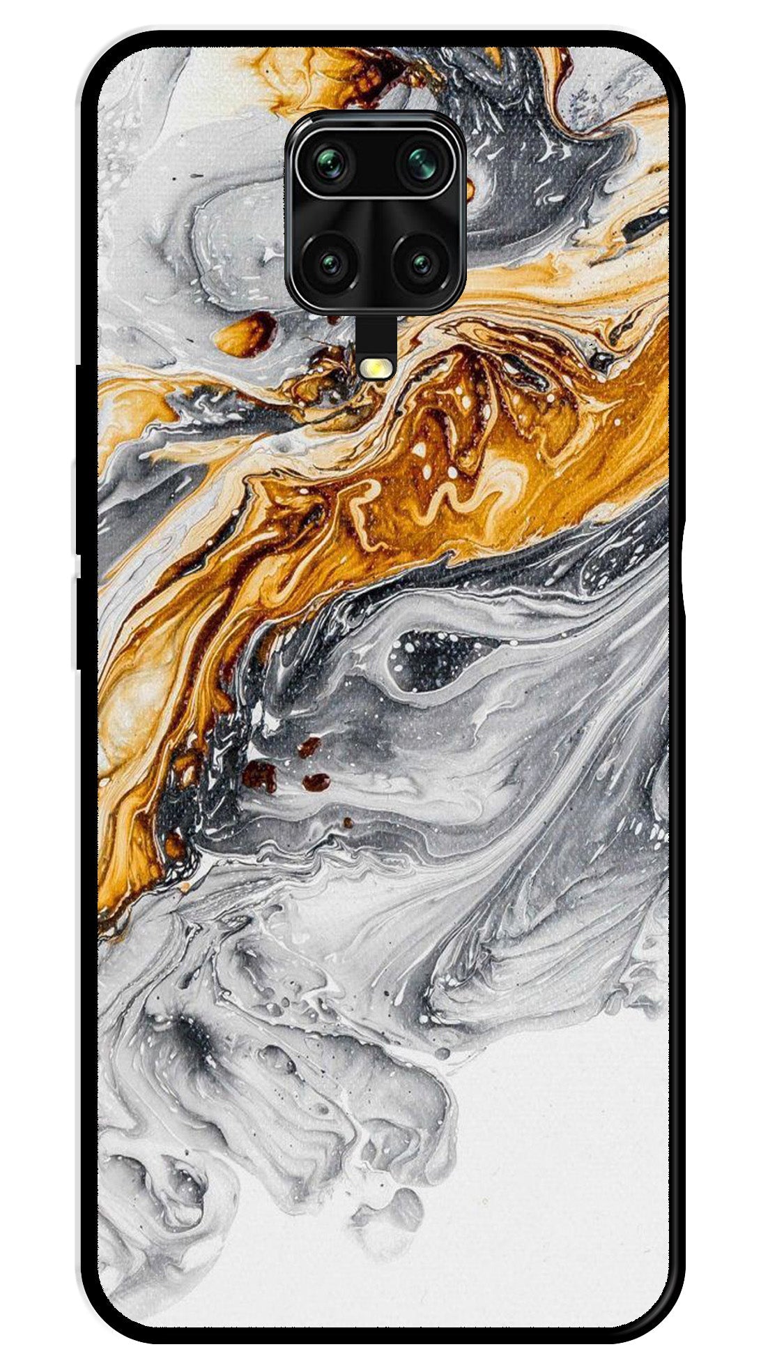 Marble Pattern Metal Mobile Case for Redmi Note 9 Pro Max   (Design No -36)