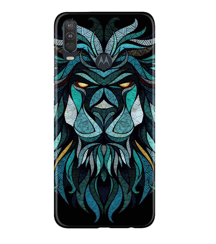 Lion Mobile Back Case for Moto One Action (Design - 314)