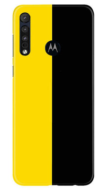 Black Yellow Pattern Mobile Back Case for Moto One Macro (Design - 397)