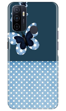 White dots Butterfly Mobile Back Case for Oppo A53 (Design - 31)