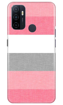 Pink white pattern Mobile Back Case for Oppo A53 (Design - 55)