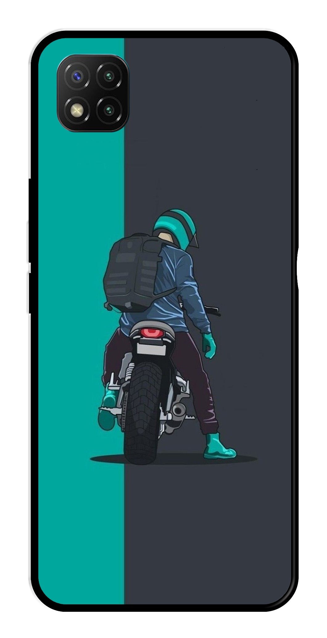 Bike Lover Metal Mobile Case for Poco C3   (Design No -05)