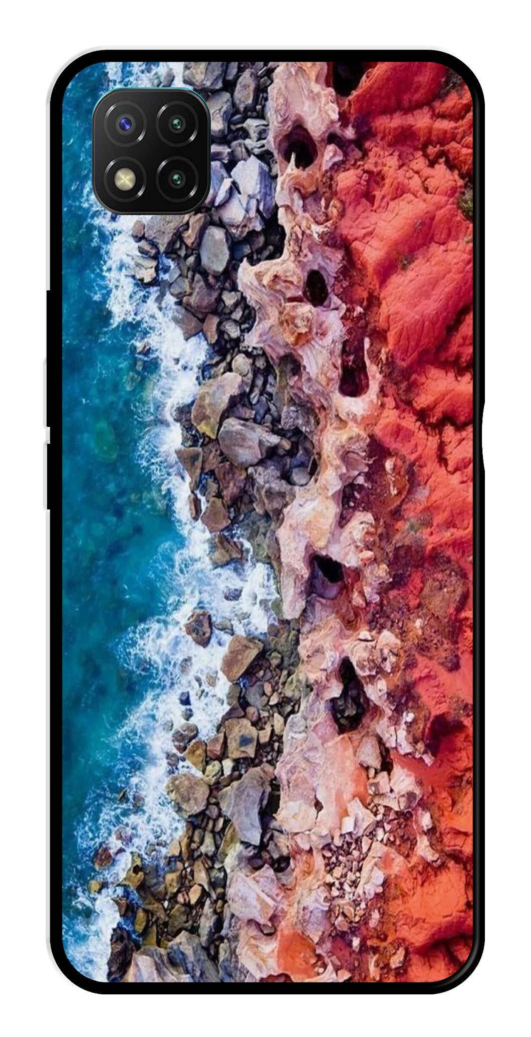 Sea Shore Metal Mobile Case for Poco C3   (Design No -18)