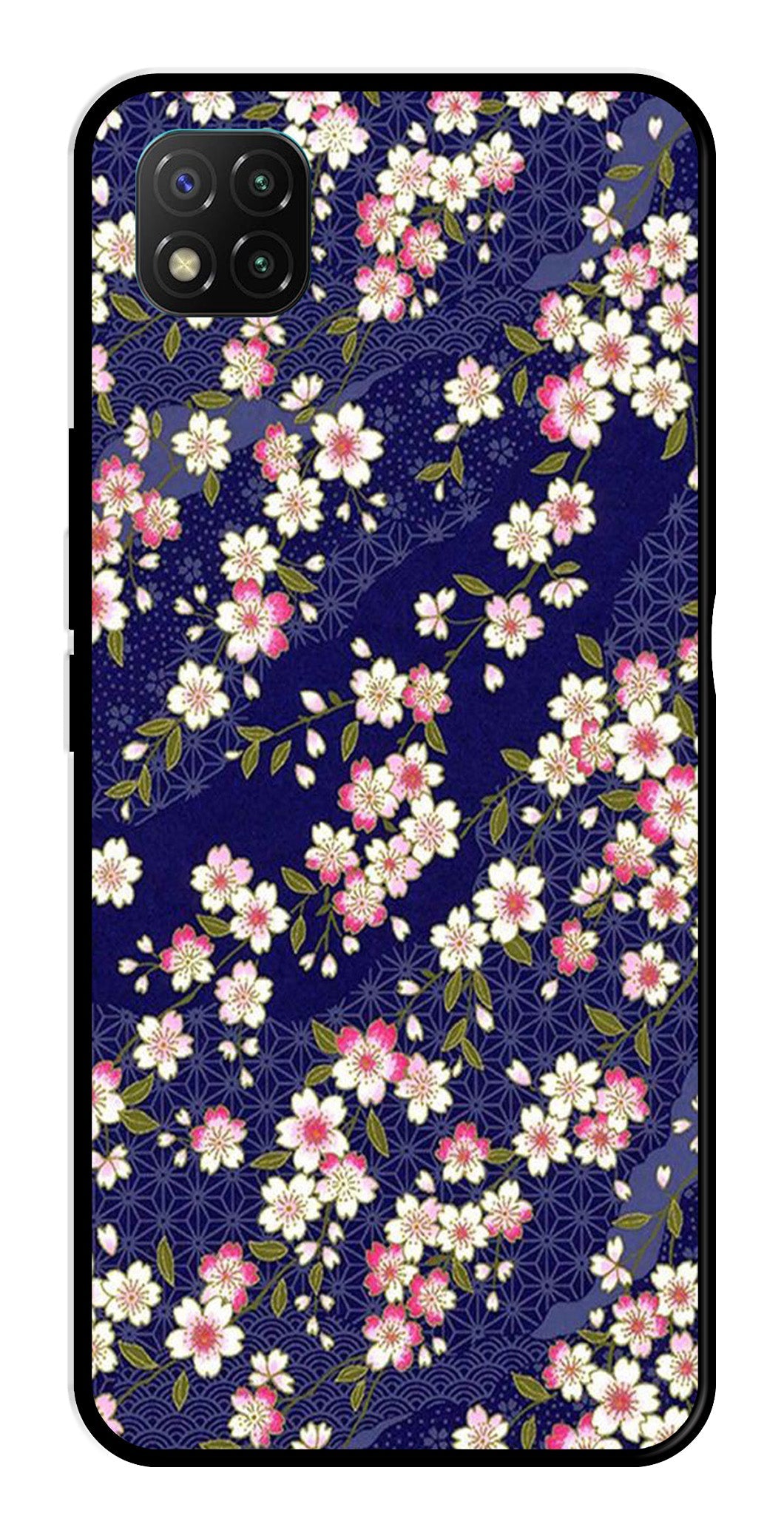 Flower Design Metal Mobile Case for Poco C3   (Design No -25)