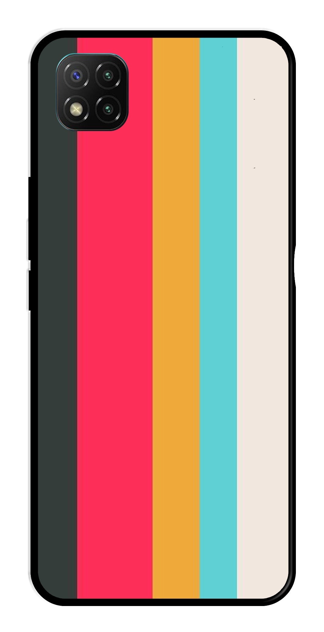 Muted Rainbow Metal Mobile Case for Poco C3   (Design No -31)