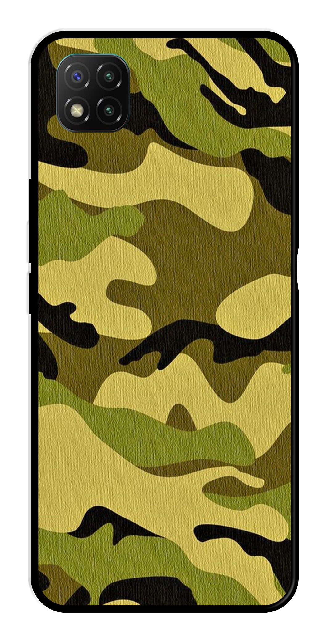 Army Pattern Metal Mobile Case for Poco C3   (Design No -35)