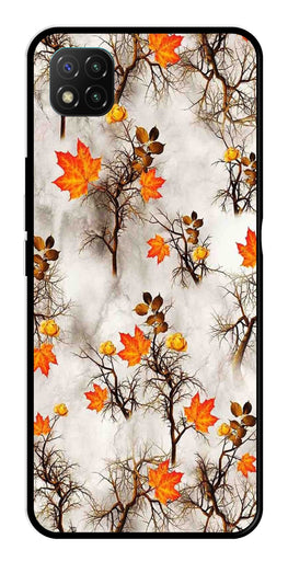 Autumn leaves Metal Mobile Case for Poco C3   (Design No -55)