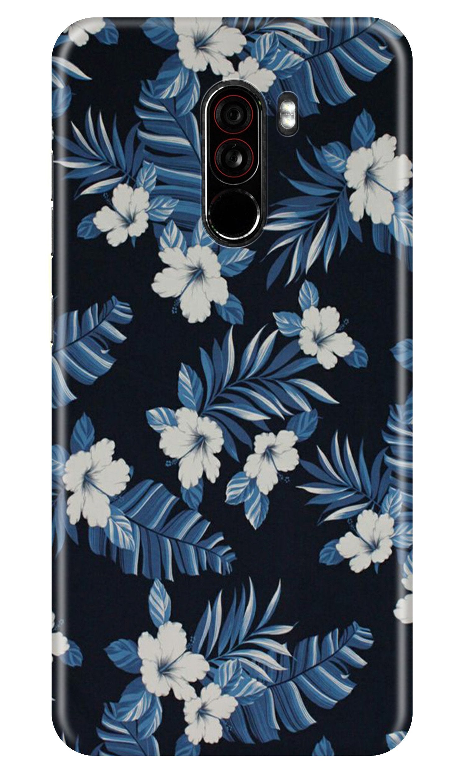 White flowers Blue Background2 Case for Poco F1