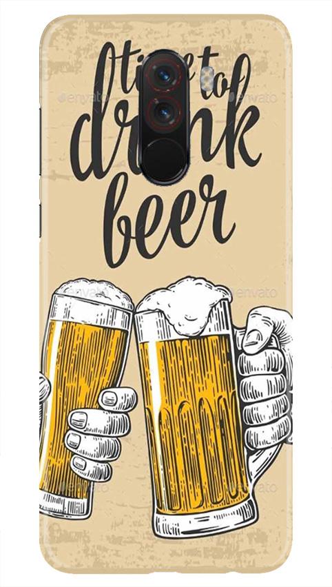 Drink Beer Mobile Back Case for Poco F1  (Design - 328)