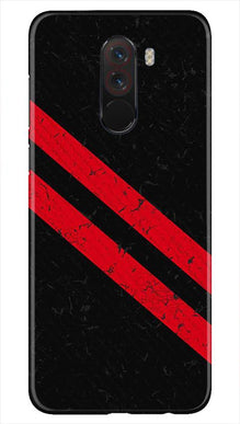 Black Red Pattern Mobile Back Case for Poco F1  (Design - 373)