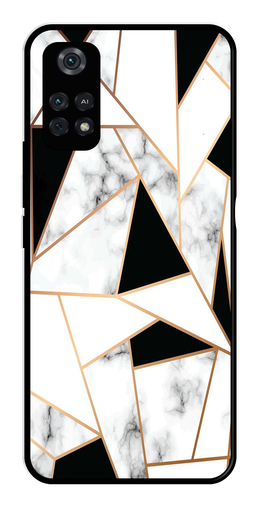 Marble Design2 Metal Mobile Case for Poco M4 Pro   (Design No -08)