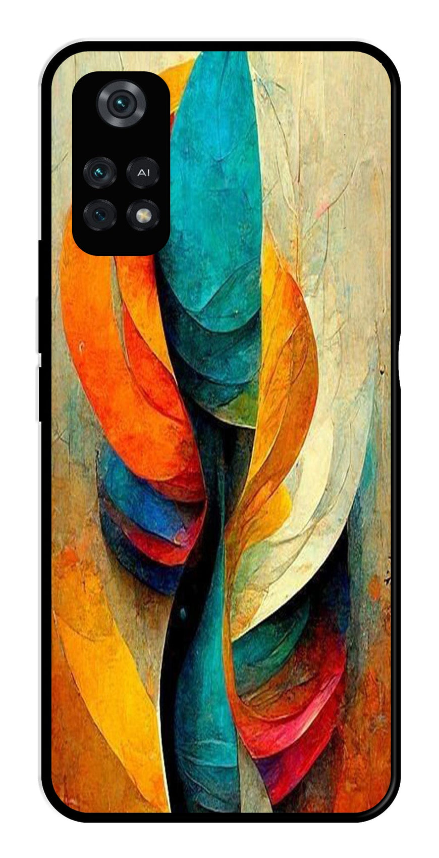 Modern Art Metal Mobile Case for Poco M4 Pro   (Design No -11)