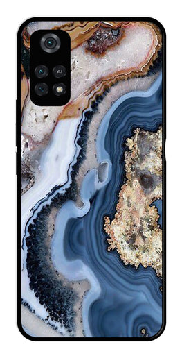 Marble Design Metal Mobile Case for Poco M4 Pro   (Design No -53)