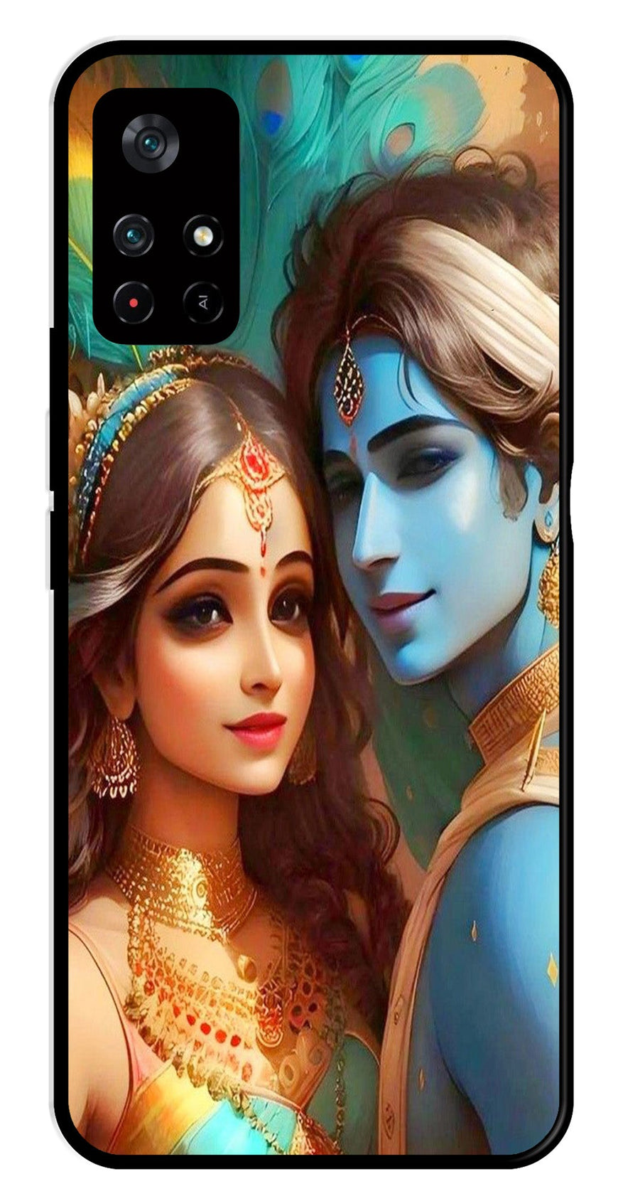 Lord Radha Krishna Metal Mobile Case for Poco M4 Pro 5G   (Design No -01)