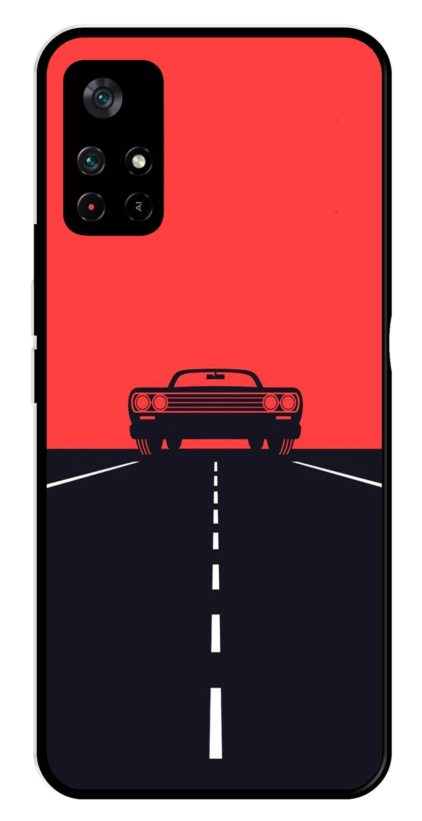 Car Lover Metal Mobile Case for Poco M4 Pro 5G   (Design No -21)