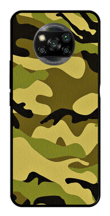 Army Pattern Metal Mobile Case for Poco X3 Pro