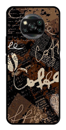 Coffee Pattern Metal Mobile Case for Poco X3 Pro