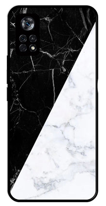 Black White Marble Design Metal Mobile Case for Poco X4 Pro