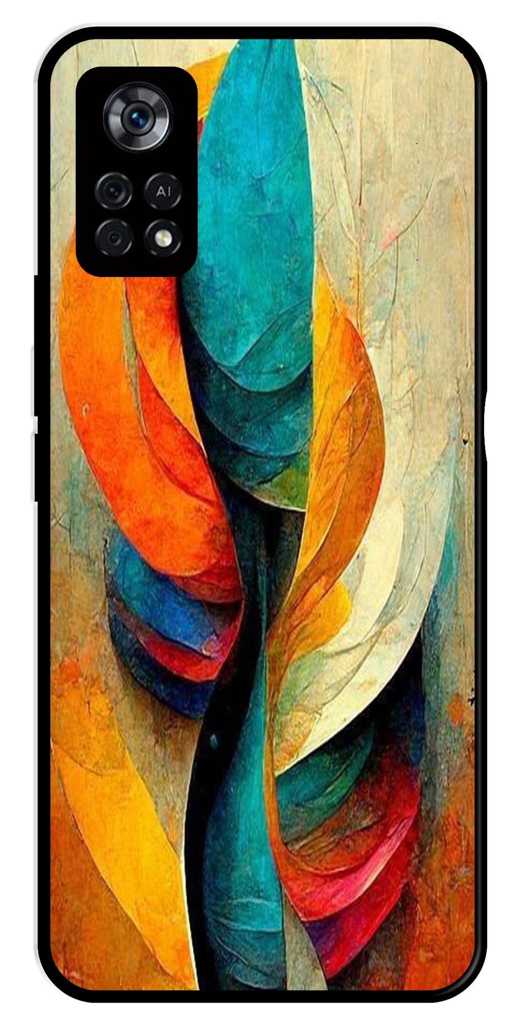 Modern Art Metal Mobile Case for Poco X4 Pro   (Design No -11)