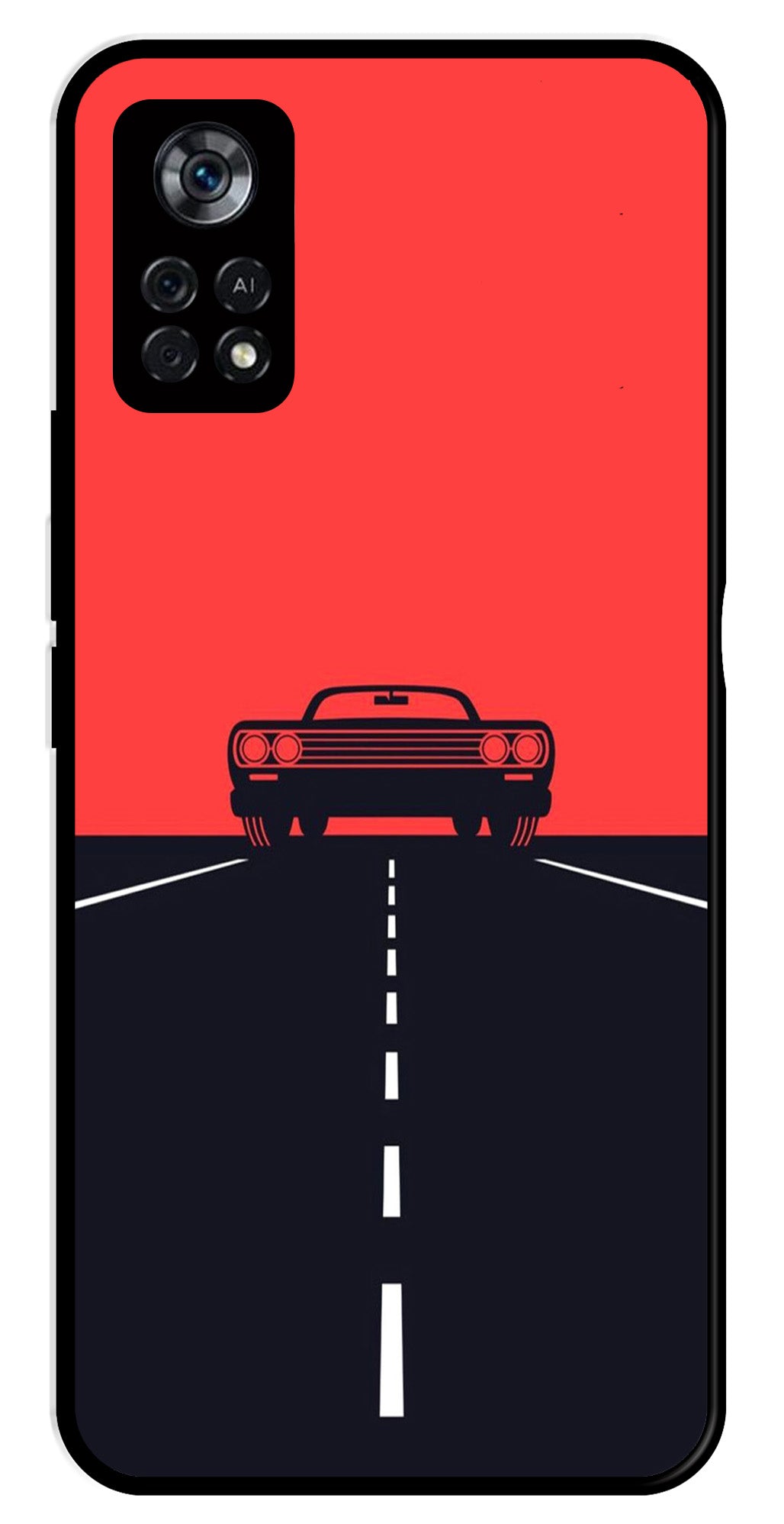 Car Lover Metal Mobile Case for Poco X4 Pro   (Design No -21)