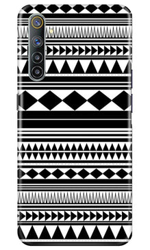 Black white Pattern Mobile Back Case for Realme 6 (Design - 5)