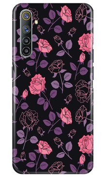 Rose Black Background Mobile Back Case for Realme 6 (Design - 27)